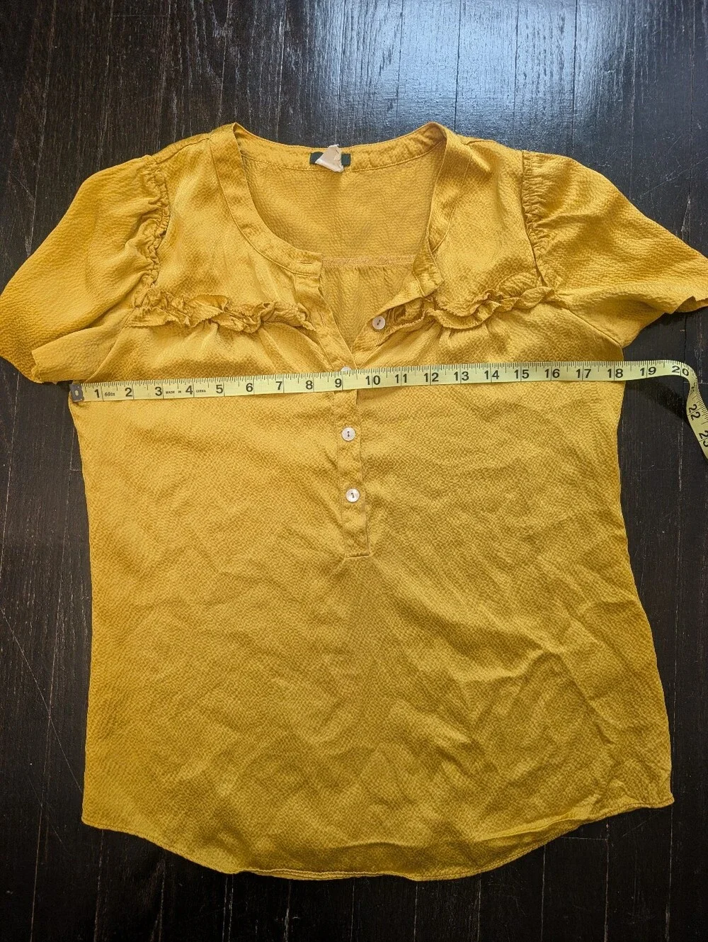 Golden Yellow 100% Silk J Crew Blouse